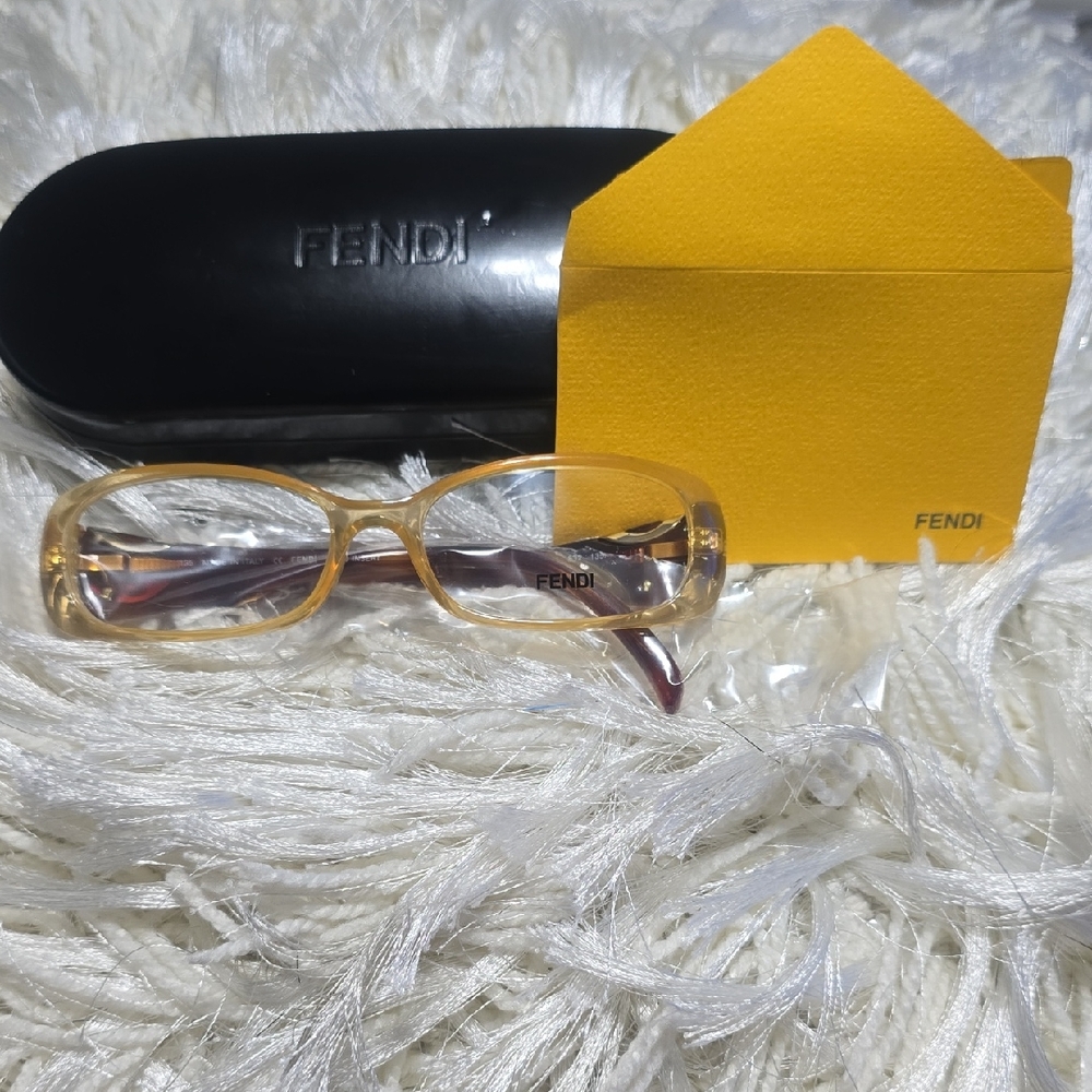 Fendi Women's Yellow and Brown Glasses